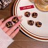 Maillard Yadan style square leopard print earrings women's stud earrings retro light luxury design earrings