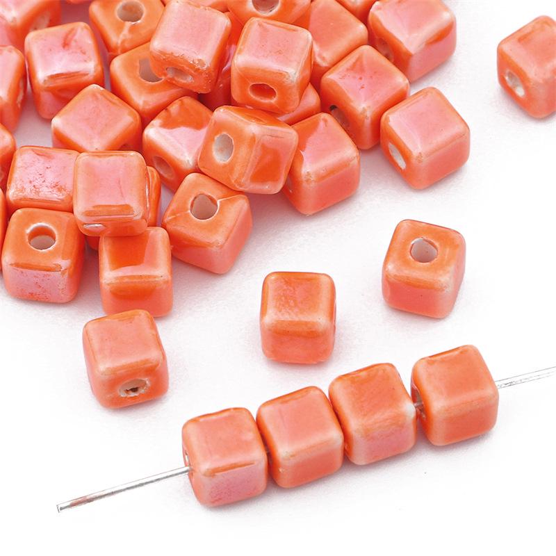 Five-Petal Flower Ceramic Beads for DIY Jewelry Making