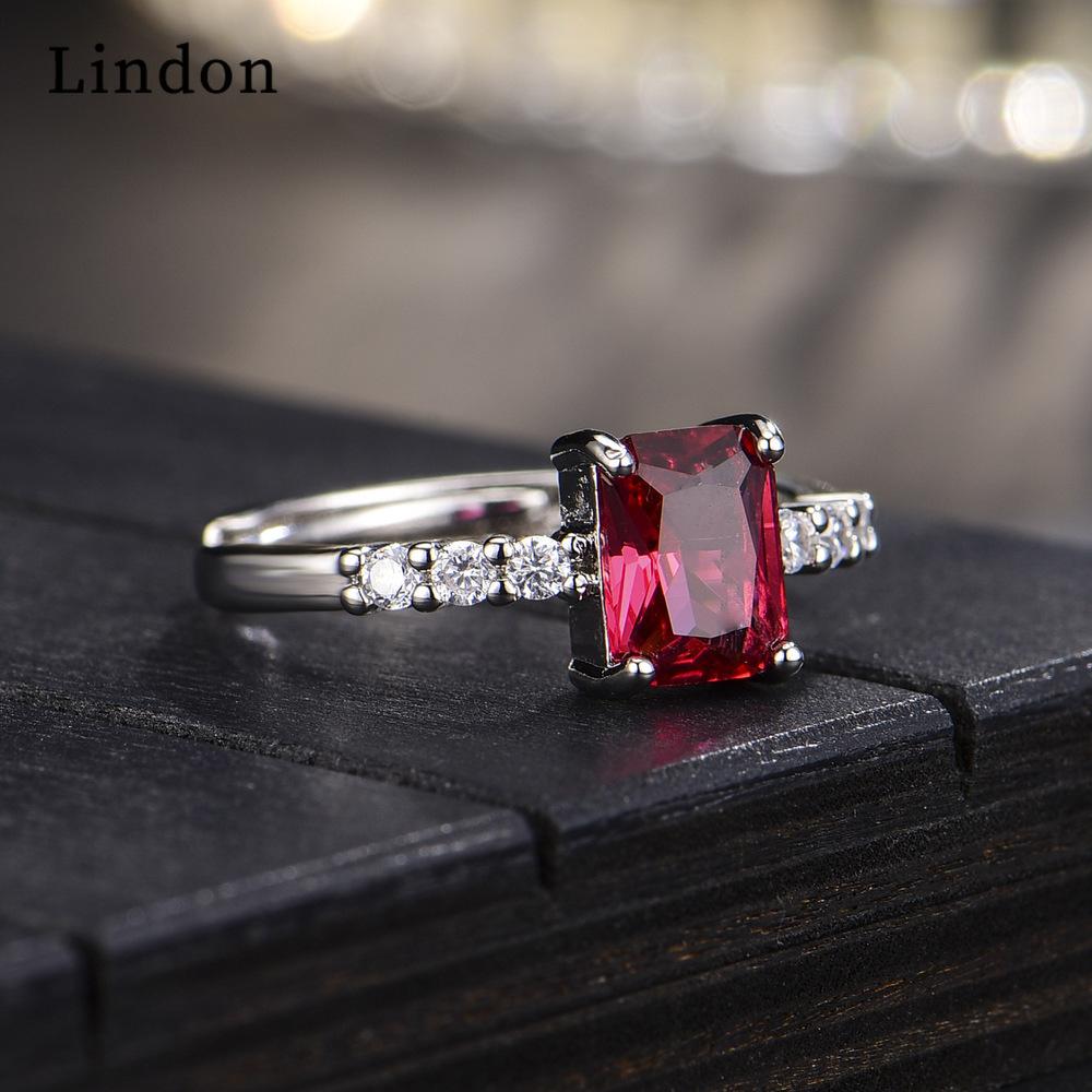 Lindon Classic Copper Alloy Zircon Ring Ladies Jewelry Wedding Promise Party Gift
