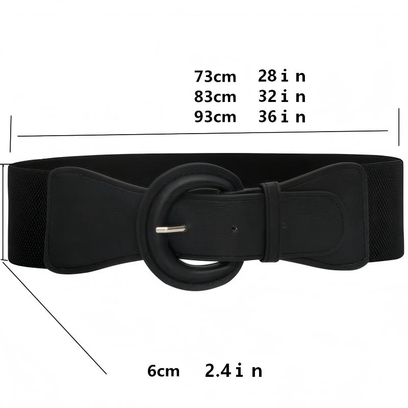 Elastische en rekbare dames halve cirkel gesp PU jas rok trui decoratie modieus en veelzijdig elastische wai 70cm zwart