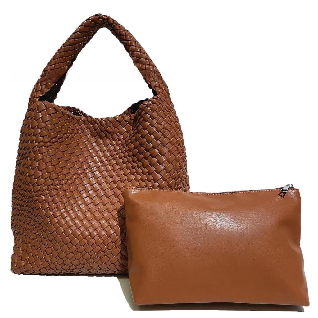 Women's Large Capacity Cross-Border Woven Shoulder Bag - Versatile Shopping & Commuter Tote