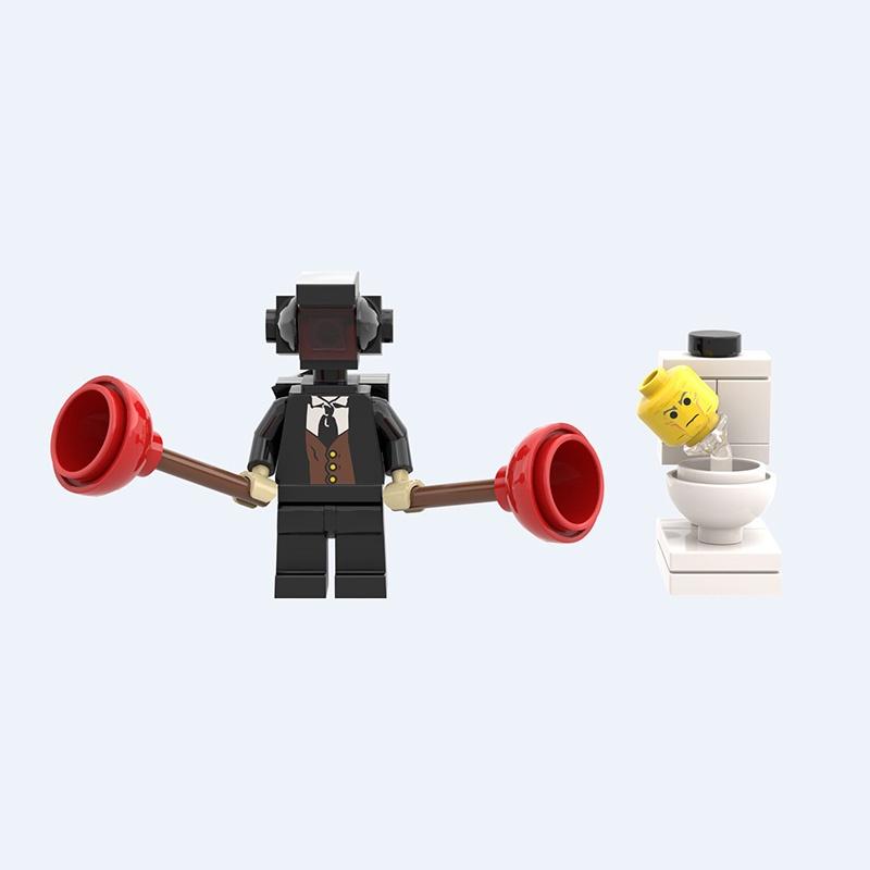 High-quality Abs Small Building Blocks Diy Toy Set For Kids Toilet Man Vs Invincible Warrior