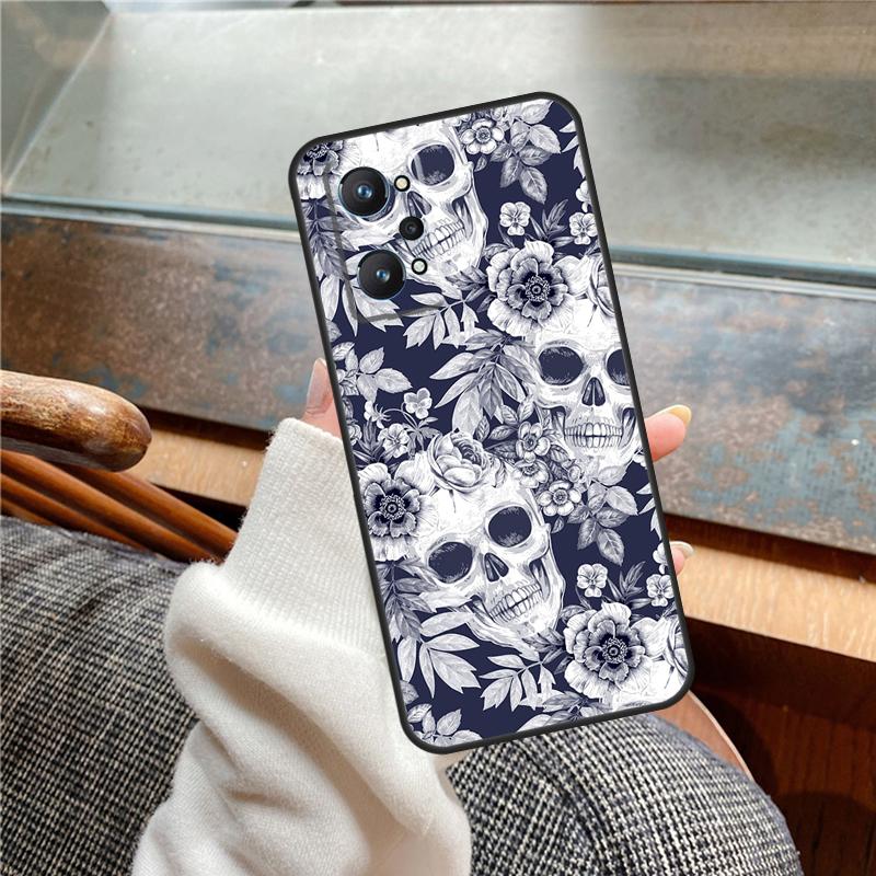 Gothic Skull Case For Realme 12 Pro Plus 11 13 14 C63 C61 C55 C51 C53 C25 C65 C67 C71 C75 GT6 GT7 15 Pro