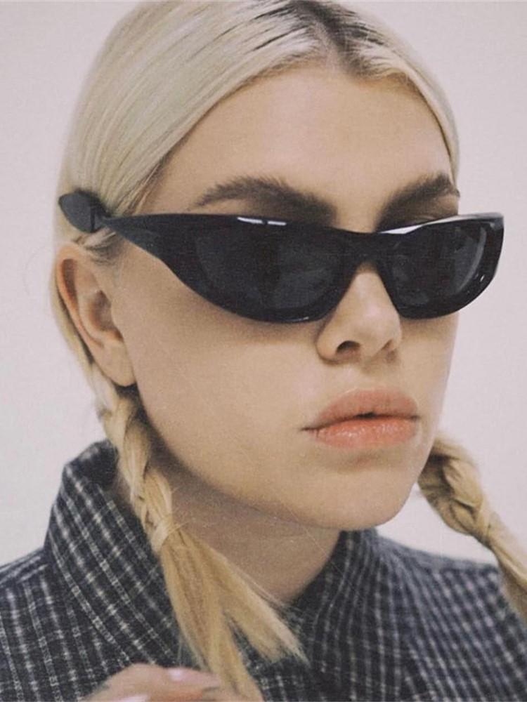 Vintage Y2K Punk Cat Eye Women Sunglasses Brand Designer Fashion Retro Outdoor Sports Shades UV400 Men Driving Sun Glasses