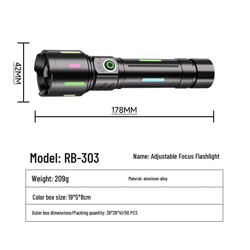 Lishi Rechargeable Telescopic Zoom Flashlight