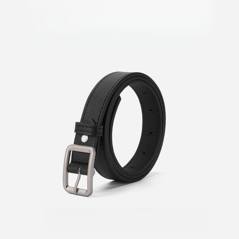 Fashionable Retro Women's Waist Belt Elegant Pu Material Versatile Square Buckle