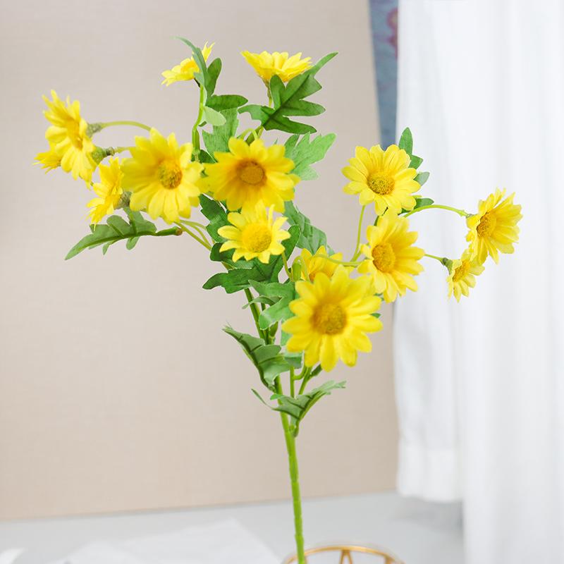 

Искусственные цветы 62 см, шелковые ромашки, растения, букет невесты на Рождество, домашнее свадебное украшение, искусственный подсолнух, искусственный цветок yellow-