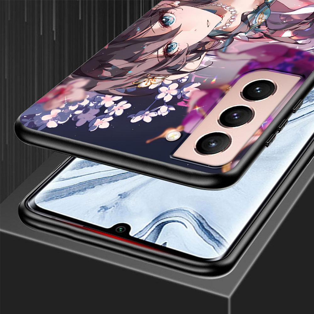 Ruan Mei Honkai Star Rail Case for Samsung Galaxy S23 S21 S20 FE S24 S22 Ultra S10 S10e S9 Plus Soft Black TPU Phone Cover