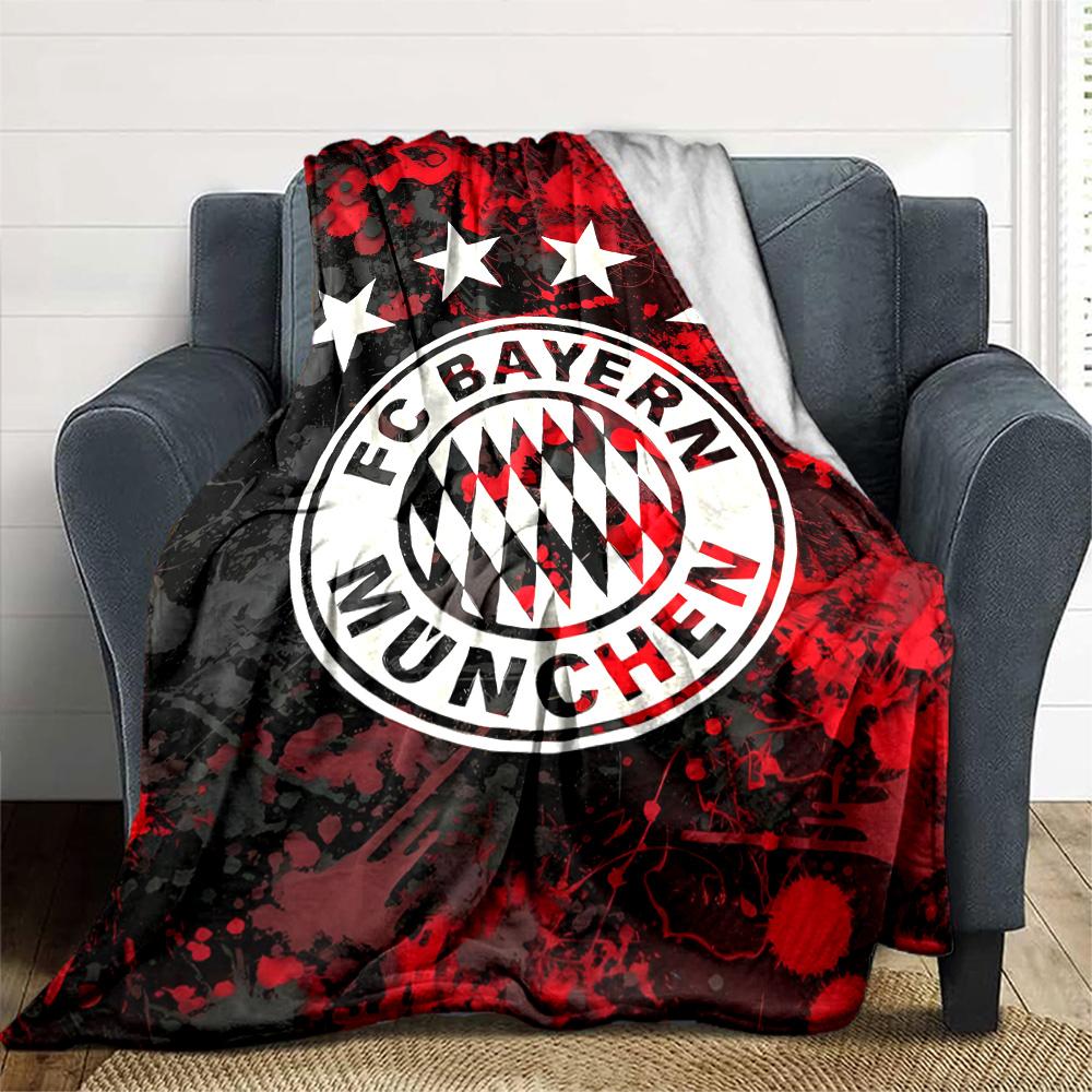 1pc Bayern Munich Blanket, Gift, for Men and Women, Soft Blanket, Good for Sofa Bed Couch Travel, Lightweight Flannel Blanket