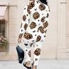 Women Plus Size White Printed Stand Collar Long Sleeve Zip Front Jacket And Long Pants Set