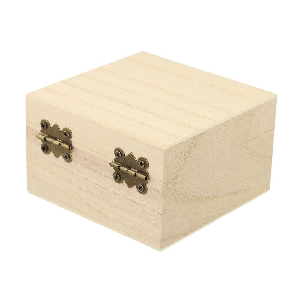 Paulownia Wood Square Wooden Box Versatile Storage