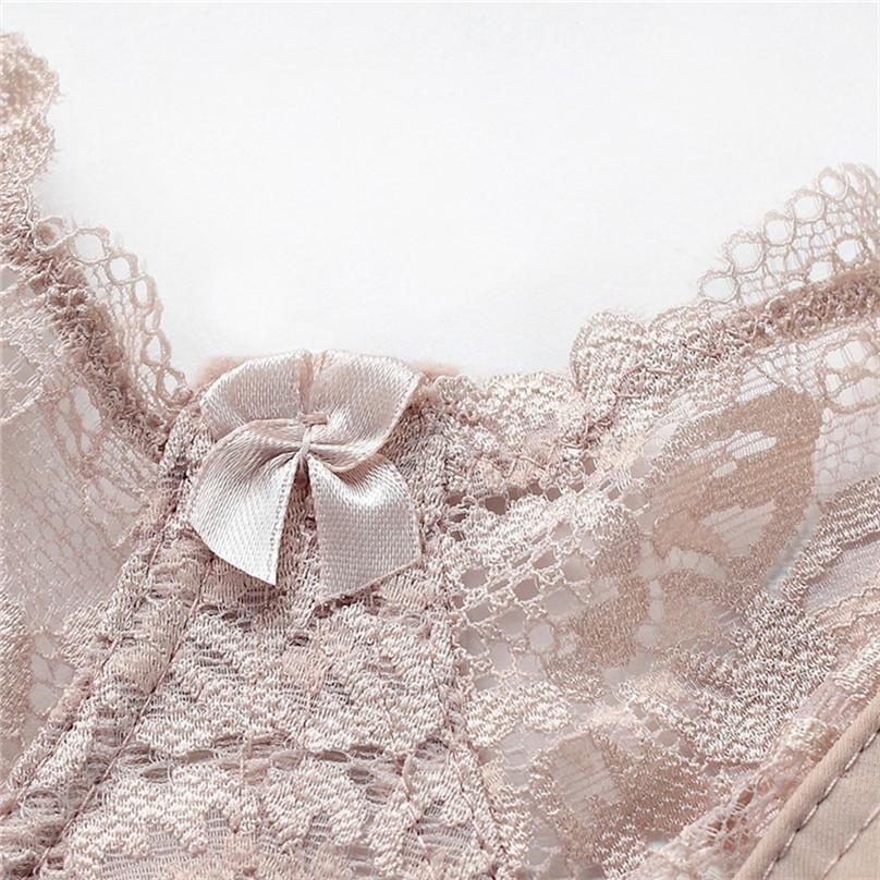 Fashion European and American Female Luxury Lace Plus Size Gathered Bra Solid Color Push Up Sexy Thin Breathable Bra