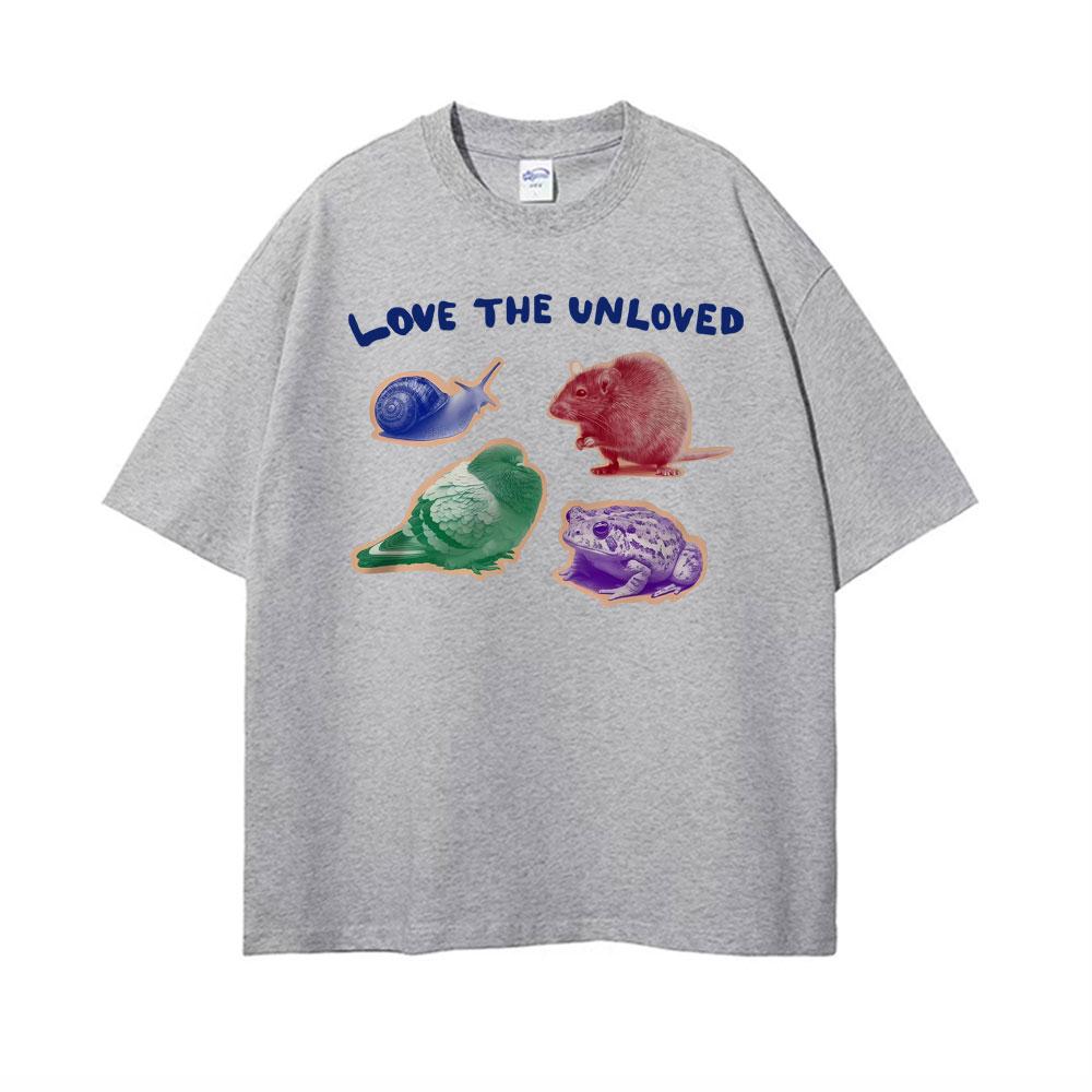 Love The Unloved Unisex Rat Pigeon Snail Rat Pigeon Frog Snail Funny Animal T Shirt Mens Clothing Fashion Cotton Loose Tshirts