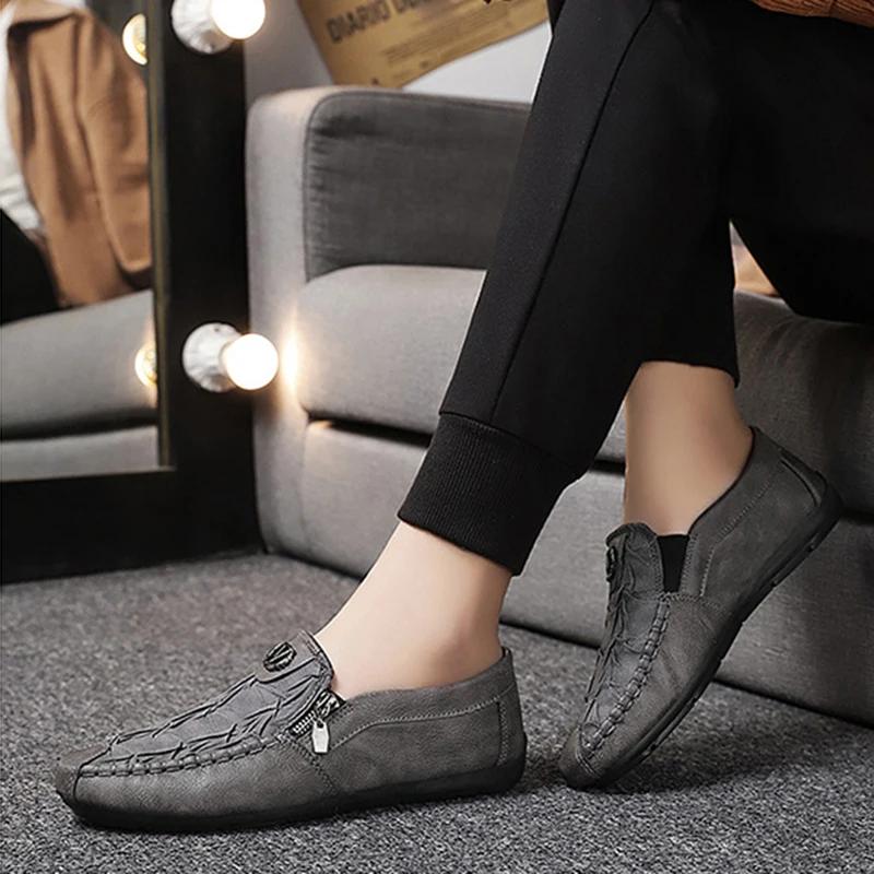 Fashion Loafers Men Mocassin Homme Shoes Men Leather Pu Soft Comfortable Men Casual Shoes Zapatos De Hombre Flats Sneakers