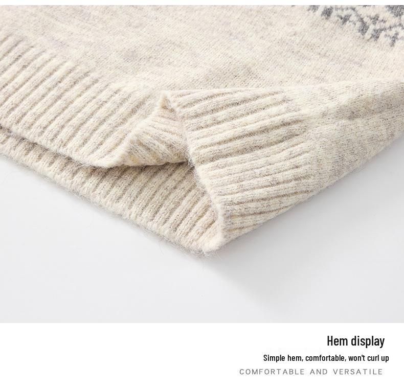 Men's Retro Argyle Fair Isle Knit V-neck Sweater Vest for Autumn/Winter