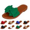 Ladies'casual and Fashionable Flat Bow One Line Slippers, Lightweight Cloth Surface Slippers for Wearing Outside
