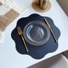 1Pcs Waterproof Non-Slip Kitchen Tableware Pad Flower Shaped Leather Placemats Heat-Resistant Place Mats Christmas Decor