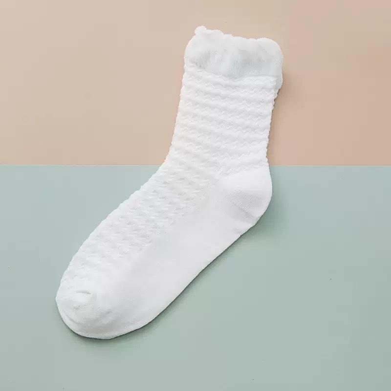 Women Spring and Summer Thin Pure Color Bubble Mouth Sweet Mesh Loose Mouth Pregnant Women In The Tube Cotton Socks