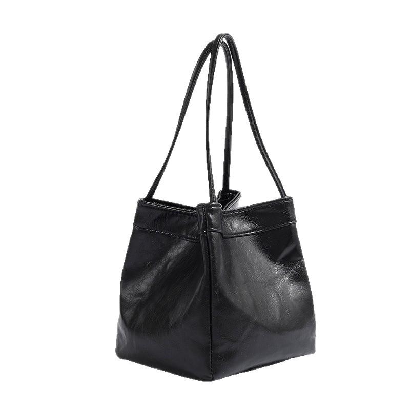 Mirror Texture Bucket Bag Fashion Versatile Trendy Shell Gloss Dopamine Matching Handbag