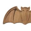 Solid Wood Trinket Dish Bat-Shaped Wooden Serving Tray, Halloween Theme Snack Dessert Platter, Gothic Jewelry Storage Decorative Plate for And