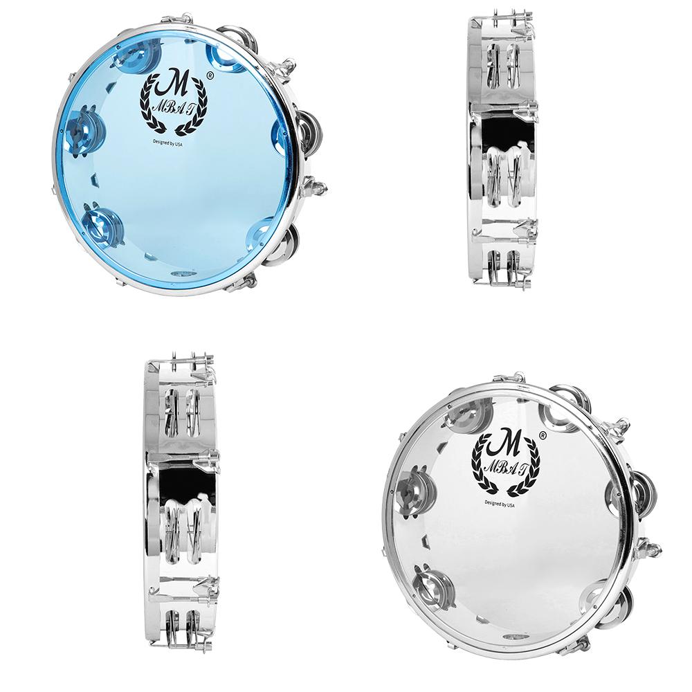 8/10 Inches Tambourine Adjustable Tone Hand Held Drum Self-tuning Sound Double Row Jingle Drum Children Enlightenment Music Toys