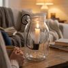 Rustic Farmhouse Glass Jar Candle Flower Holder  Fits Standard 1 Quart Mason Jars