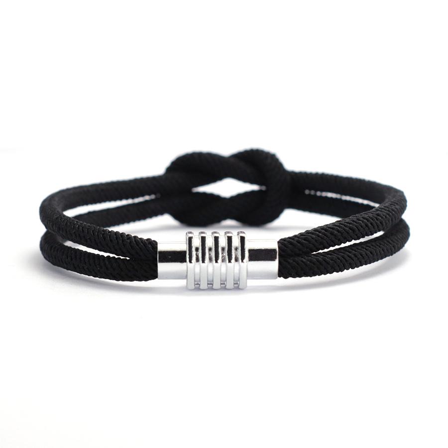 

Noter Fashion String Bracelet Women Men Distance Attract Magnet Buckle Couple Cord Chain Braslet Perfect Gift For Lovers Joias чёрный