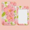 1pc Women Pink/Purple Flower Business Card Holder Cartoon Credit Card Holders Bank ID Holders Badge Card Cover Case With Rope