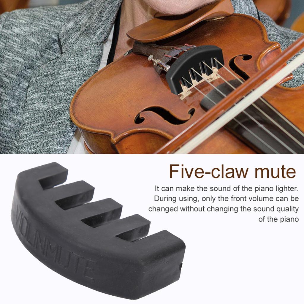Volume Control Mute Silencer Fingerboard Five Claw Round Mute Violin Accessories Set Kit