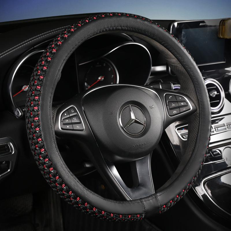 Ice Silk Universal Car Steering Wheel Cover - Non-Slip, Wear-Resistant, Sweat-Absorbent, Suitable for All Seasons and Small Cars