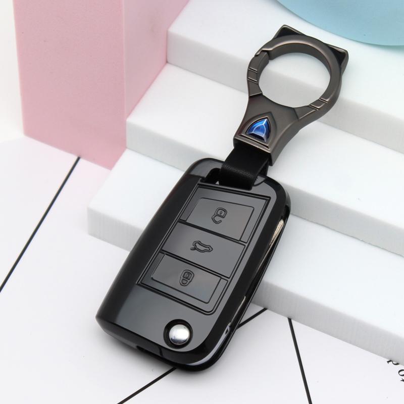 Soft Tpu Car Key Cover Shell Fob For Volkswagen Vw Golf 7 Mk7 Skoda Octavia A7 For Seat Leon Ibiza 3 Car-Styling