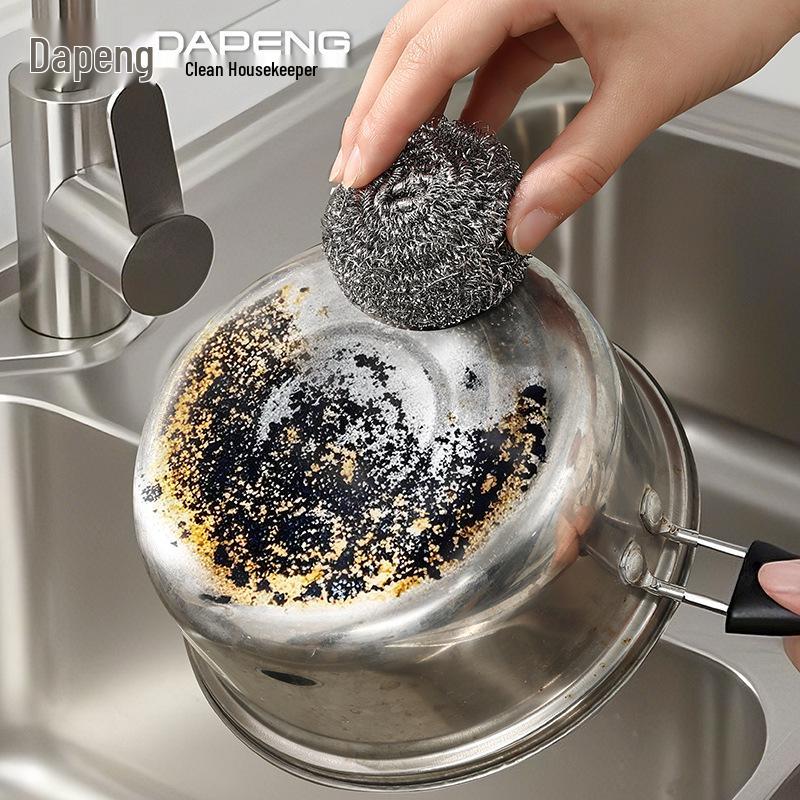 304 Stainless Steel Wire Cleaning Ball - Non-Shedding Stain Remover for Pots and Dishes