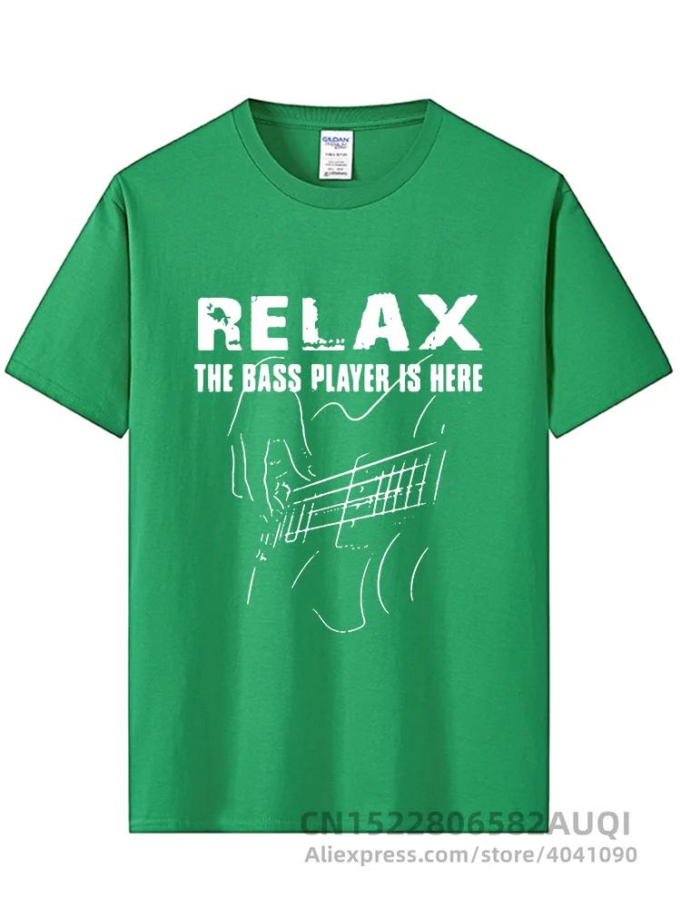 Electric Guitar Nevan Music Tshirt Relax The Bass Player Is Here 100% Cotton Fashionable Black T Shirt Summer Popular Tees