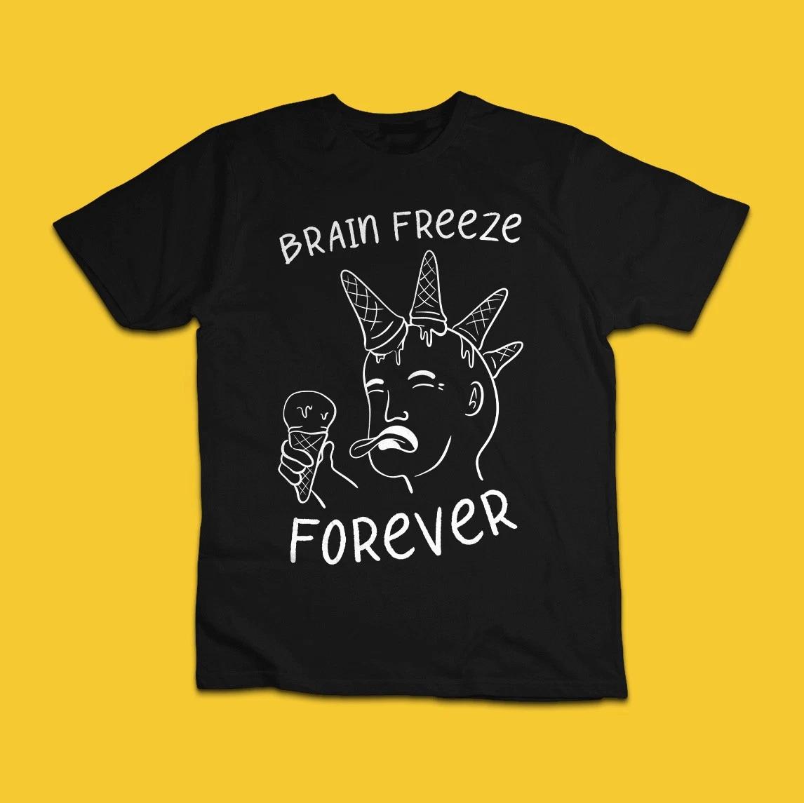 Funny Brain Freeze Forever Ice Cream Graphic T-Shirt S
