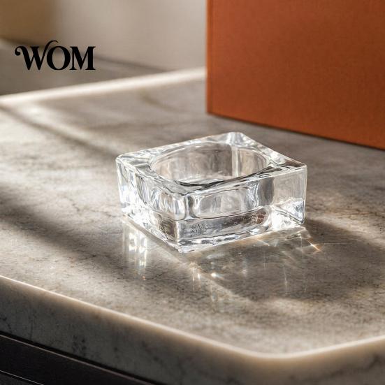 Durable Glass Candle Holder Flower Tealight Holder, Plum Blossom Cafe for Home Party Decor, Wedding Table Centerpiece Transparent