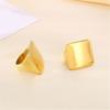 Anillo Cuadrado Contemporáneo de Acero Inoxidable Artesanal Joyería Resistente al Deslustre Para Ocasiones Casuales O Formales