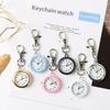 Keychain Pocket Watch Quartz Analog Nurse Fob Watch Clip On Mini Pendant Watch Minimalist Watches For Medical Staff Student Exam