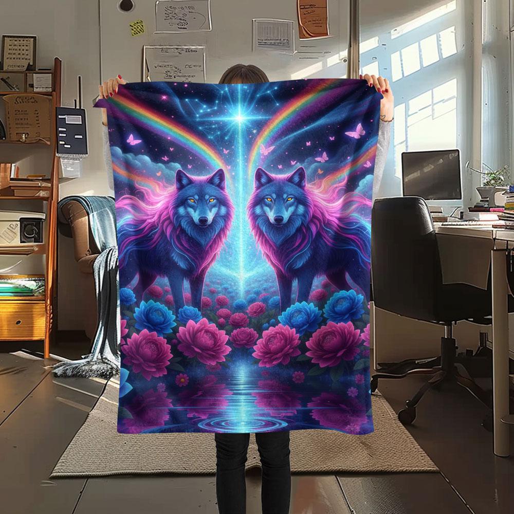 

1Pc Twinsanimals Print Flannel Blanket, High quality Comfortable for All Seasons, Home Decor, Warmth and Comfort, Perfect for Christmas Gifts 80cm x 120cm