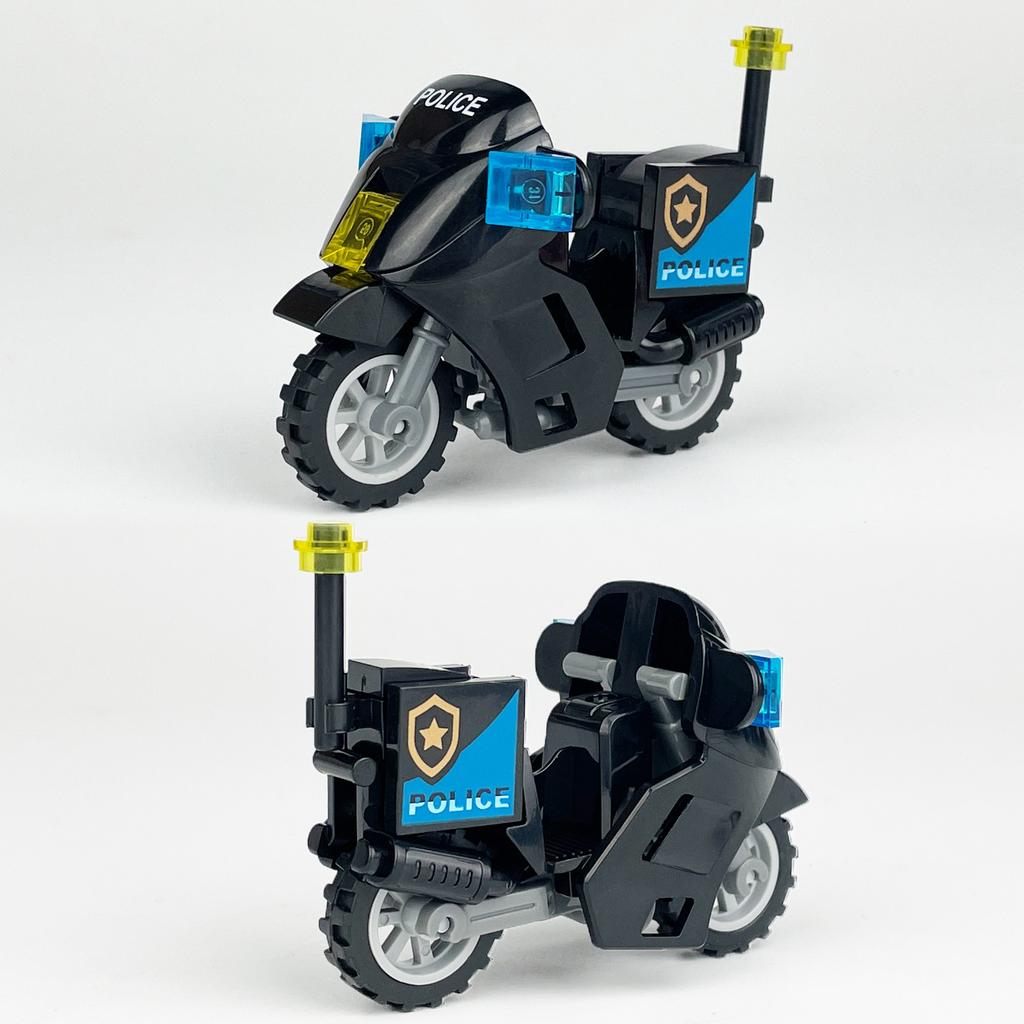 Military SWAT Team Motorcycle Building Bricks Set, DIY Model Kit for Children, Compatible Construction Blocks for War Games