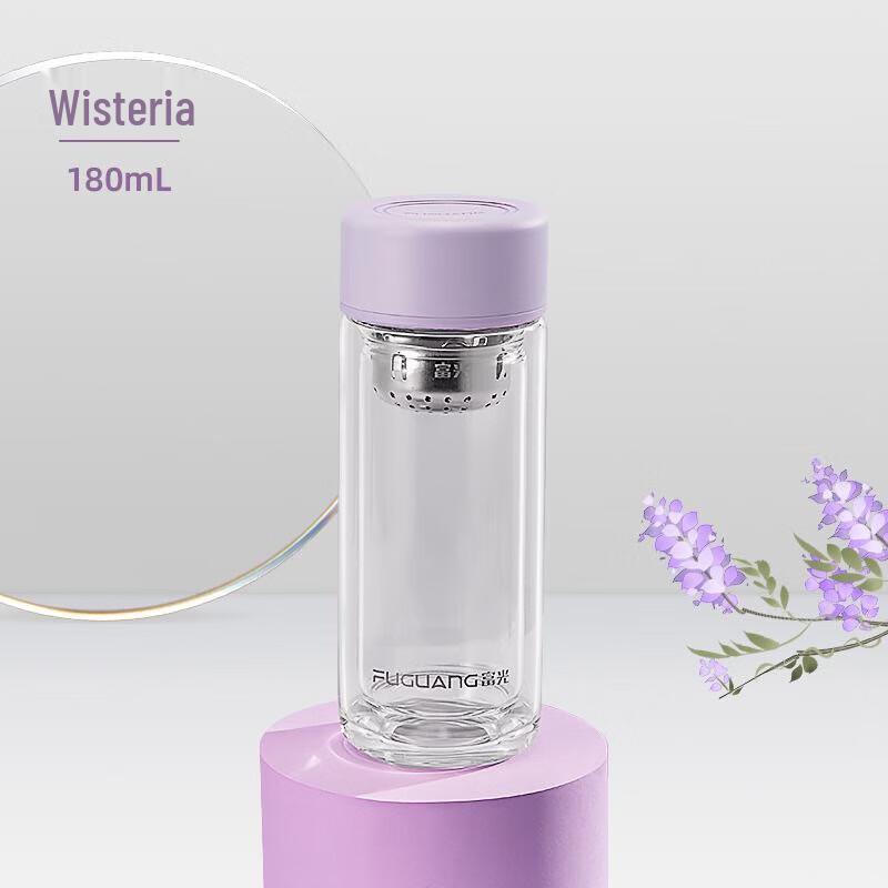 FUGUANG Yiyan G2202-SH 180ml Portable Double-Layer Glass Tea Cup