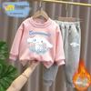 Cinnamoroll Girls’ 2025 Autumn/Winter Big Ear Dog Hoodie & Sports Two-Piece Set