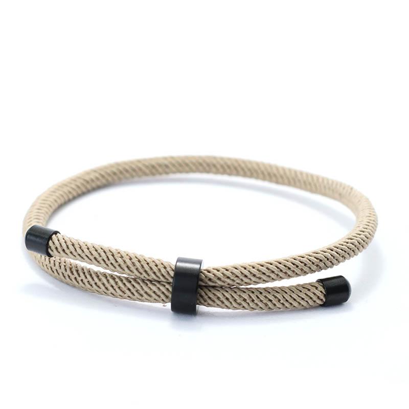 New Minimalist Stainless Steel Bracelet Adjustable Unisex 4mm Nylon Cord Chain Braclet Couple Gift For Lover Leisure Accessories