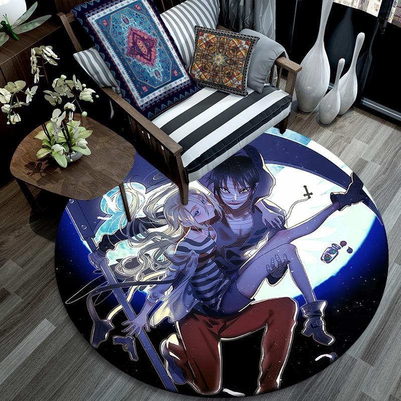 Angels of Death2 Round Area Rug,Carpet Rug for Living Room Bedroom Sofa Playroom Decor,Non-slip Floor Mat