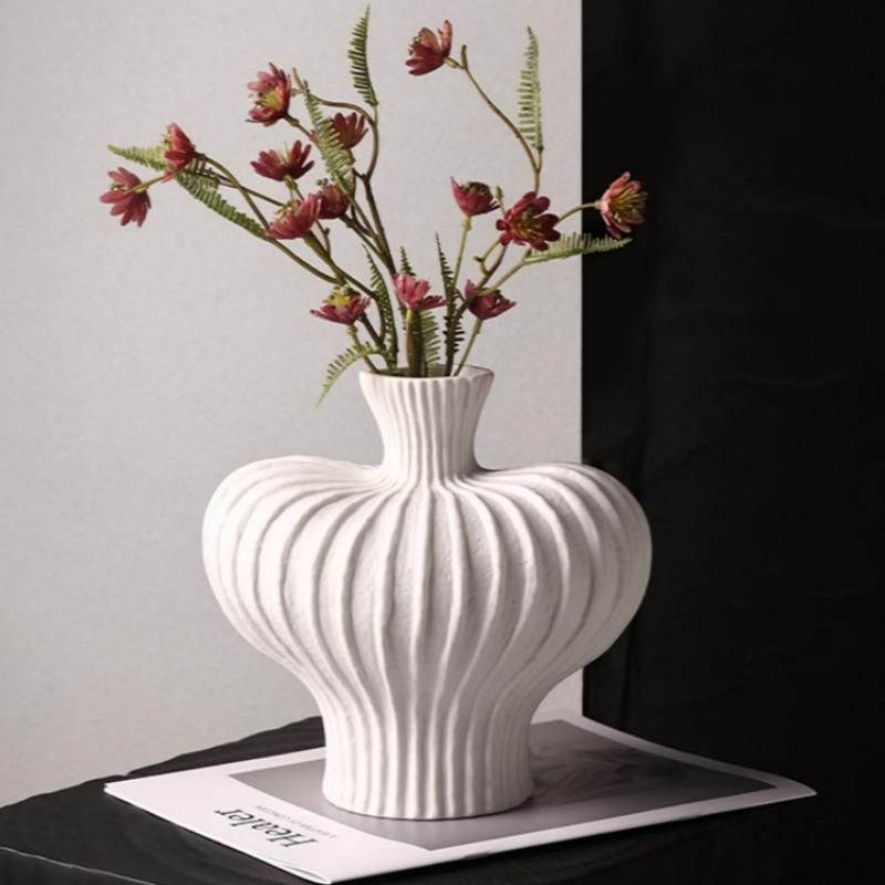 1Pc Water Cultivation Imitation Ceramic Plastic Vase Home Living Room Plastic Chic Vase, Modern Minimalist Desktop Decor