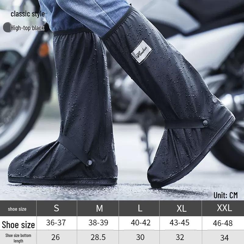 

Unisex Waterproof High-Top Shoe Covers for Cycling - Non-Slip, Wear-Resistant, Thickened Sole for Rainy Days