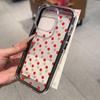 ins transparent red polka dots for iPhone17ProMax mobile phone protective case 16 simple 15Pro niche 14