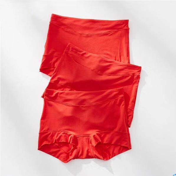 Dámské velké červené modalové slavnostní svatební kalhotky s vysokým pasem