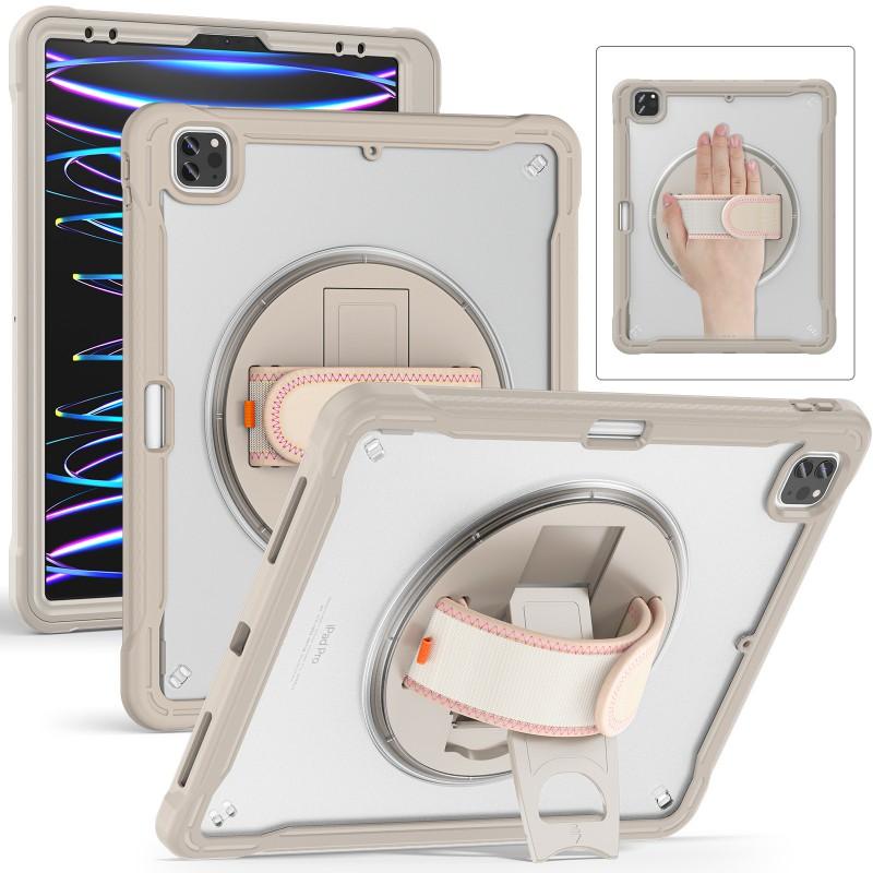 IPad Pro 12.9 Case With Pencil Holder Rotating Stand 3-Layer Heavy Duty Protection
