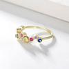 Fulsun Luxury Jewelry Silver Ring Gold Plated Accessories Color Zirconia Stone Ring
