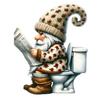 5D DIY Diamond Painting New 2024 Diamond Embroidery Gnome On The Toilet Newspaper Mosaic Jewelry Cross Stitch Home Decoration